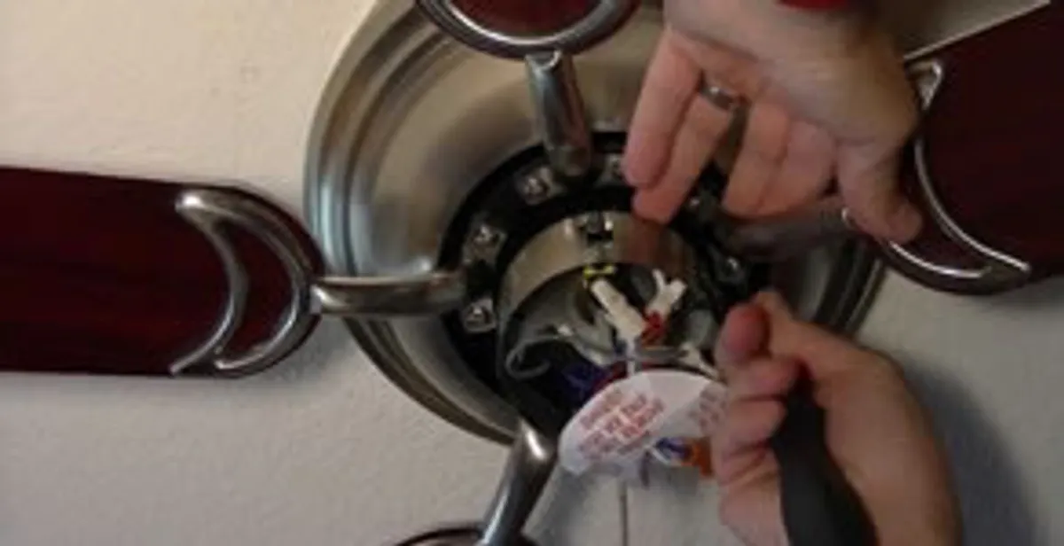 Ceiling fan installation with electrical wiring and mounting by professional electrician in Charlotte, NC