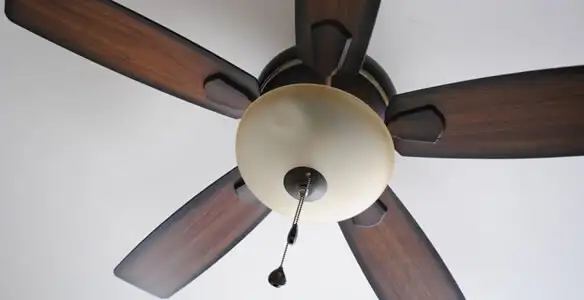 Fully installed ceiling fan with balanced blades and light fixture in Charlotte, NC