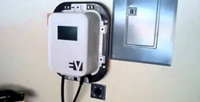 Electric car charger installation with wall-mounted EV charging station in Charlotte, NC