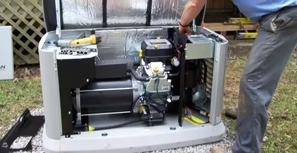 generator installation service showing technician connecting and configuring generator components in Charlotte, NC