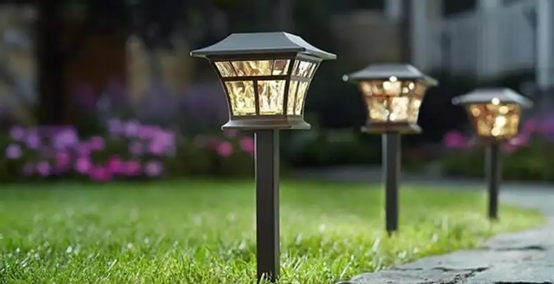landscape lighting installation services with professionally installed pathway lights in Charlotte, NC